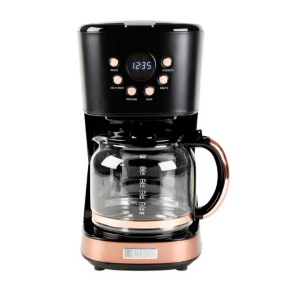 NWT Haden Heritage 12-Cup Programmable Drip Coffee Maker - Black & Copper